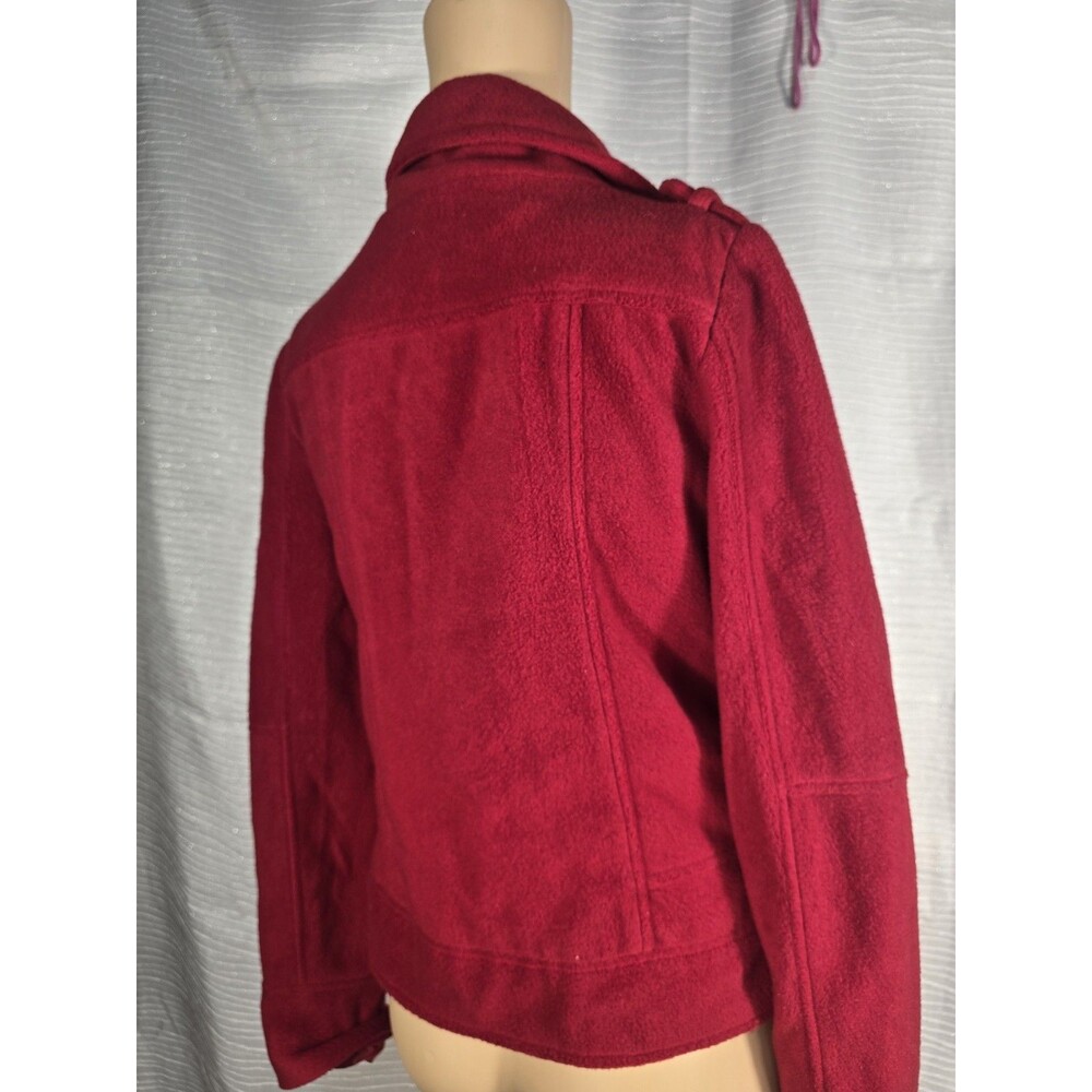 Women’s Red Fleece Moto-Style Jacket Size S (chico) - Picture 8 of 14